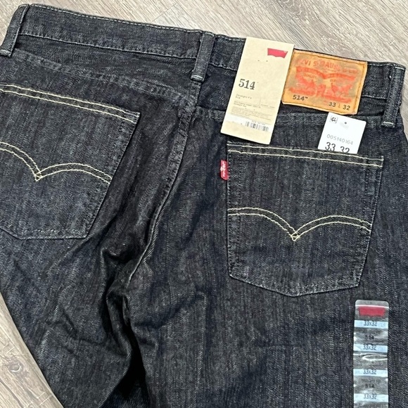 NWT Levi’s 33W 32L 514 Straight Fit Dark Wash Raw Denim Premium Jeans - Picture 5 of 7